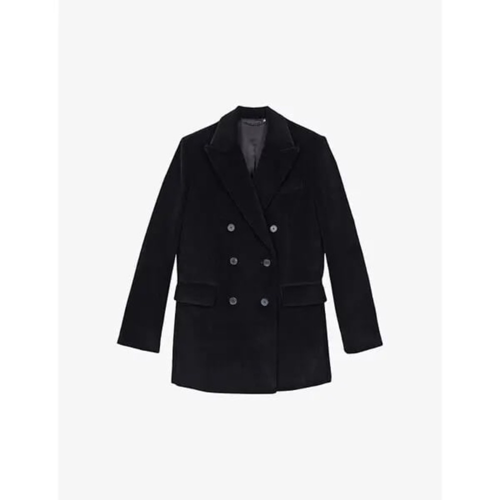 🖤 NWT The Kooples Double-Breasted Black Corduroy Suit Jacket | $615 Retail! - Picture 4 of 10